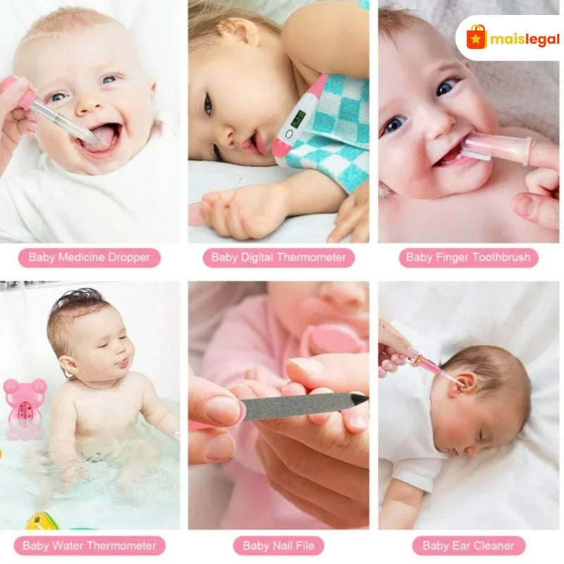 Kit de cuidados essenciais para higiene do bebê - 13 peças