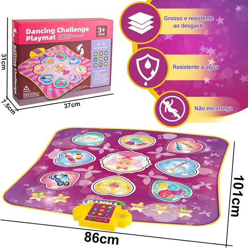 Tapete de dança com música e 3 modos de jogo